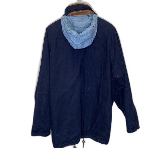 Mens Forenza Barn Coat Chore Work Hooded‎ Leather Trim Quilted Interior Medium - Picture 2 of 13